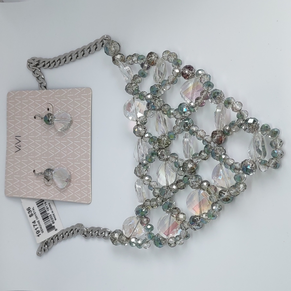Vivi Aurora Borealis necklace and earrings.